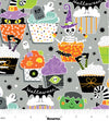 Golosinas de Halloween que brillan en la oscuridad, en color gris, 100 % algodón. Precio por yarda