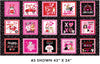 Valentine Dogs Cats Love You Boxes on Black  100% Cotton Price per Panel