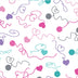 Valentine Swirling Yarn Hearts on White 100% Cotton Price per Yard