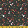 Christmas Snowmen Reindeer Bells Candy on Green 100% Cotton Price per yard