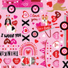 Valentine Words Dogs on Pink 100% Cotton Price per Yard
