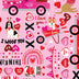 Valentine Words Dogs on Pink 100% Cotton Price per Yard