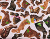 Easter Chocolate Bunnies on Pink 100% Cotton