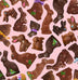Easter Chocolate Bunnies on Pink 100% Cotton