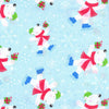 Osos polares patinando en Navidad sobre fondo azul, 100 % algodón. Precio por yarda