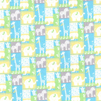 Jungle Patch on Blue Baby Prints 100% Cotton Baby Price Per Yard