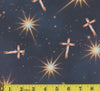 Christmas Bethlehem Star on Blue 100% Cotton Price per Yard