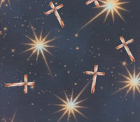 Christmas Bethlehem Star on Blue 100% Cotton Price per Yard