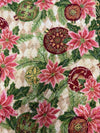 Double Faced Pre-Quilted Christmas Peace on Earth Metallic on Cream