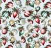Christmas Cozy Tidings Tossed Ornaments on Blue
