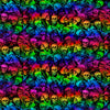 Halloween Batik Smokey Rainbow Skulls on Black