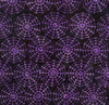 Halloween Batik Purple Spider Webs on Black Tonga