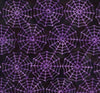 Halloween Batik Purple Spider Webs on Black Tonga