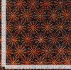 Batik de Halloween: telarañas naranjas sobre tela Tonga negra
