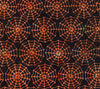 Batik de Halloween: telarañas naranjas sobre tela Tonga negra