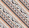 Halloween Orange Ticking Diagonal Stripe Bats Pumpkins on White