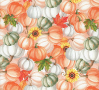 Calcetín «Harvest Pumpkins» en tela naranja 100 % algodón, por yardas
