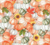 Harvest Pumpkins on Orange 100% Cotton Fabric By the yard