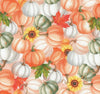 Harvest Pumpkins on Orange 100% Cotton Fabric By the yard