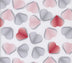 Corazones de papel de San Valentín sobre fondo crema, 100 % algodón. Precio por yarda