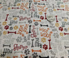 Novelty Dog Pups Words on Cream 100% Cotton Price per Yard