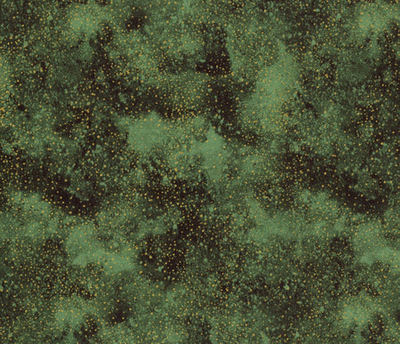Blender Space, verde metalizado, 100 % algodón. Precio por yarda