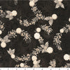 Christmas Peppermints Flourish on Black Metallic 100% Cotton Price Per Yard