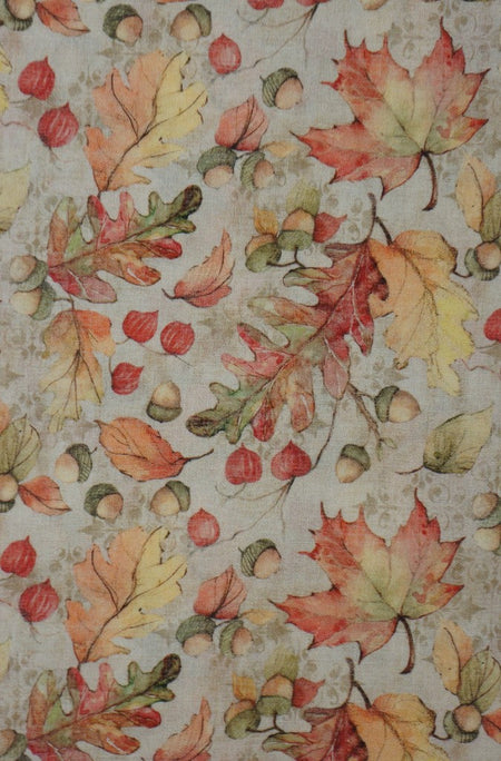 Acorns and Leaves on Cream 100% Cotton Price per Yard