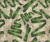 Christmas Green Ribbons Silver Snowflakes on Cream  100% Cotton Fabric By the yard