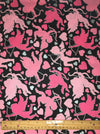 Valentine Cupids Love on Black 100% Cotton Fabric Price per Yard
