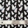Halloween Spooky Smiling Ghosts on Black 100% Cotton Fabric
