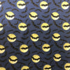 Halloween Bats Full Moon on Blue 100% Cotton Fabric