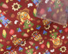 Scarecrows Fall Friends on Burgundy 100% Cotton Fabric