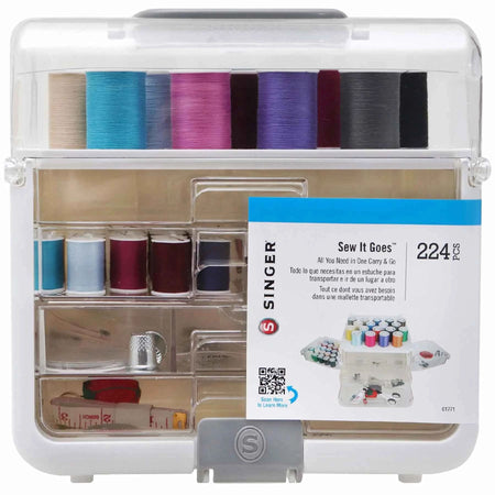 singer® Sew-It-Goes® Kit de almacenamiento para costura y manualidades de 224 piezas con colores clásicos