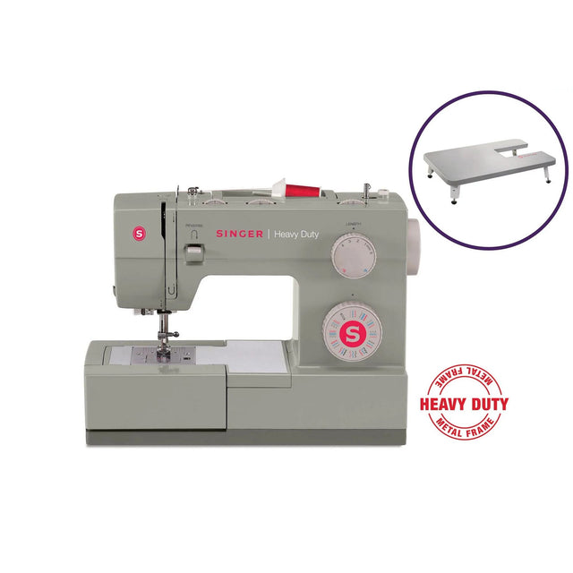 Singer Heavy Duty 4452 sewing machine with heavy duty extension bubble image snippet.