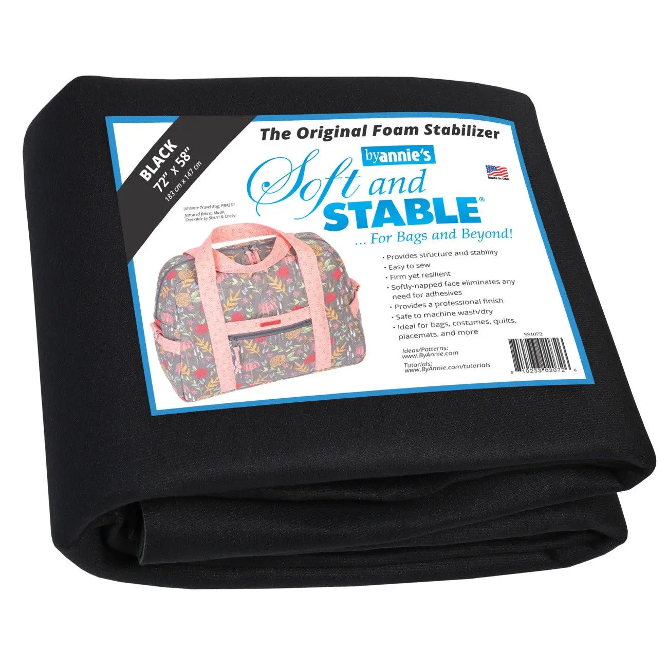 Soft and Stable Black 100% Polyester Foam Stabilizer 72in x 58in | SINGER®