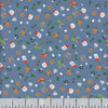 Christmas Santas Colony Icons on Blue 100% Cotton Price per Yard