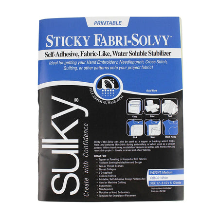 Hojas imprimibles adhesivas Fabri Solvy, 12 unidades, 21,6 cm x 27,9 cm