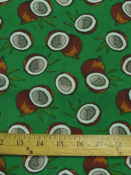 Coconut Green Cotton Polyester Fabric