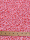 Love Hearts Pink Polyester Cotton Fabric