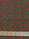 Halloween Pumpkins Green Poly Cotton Fabric