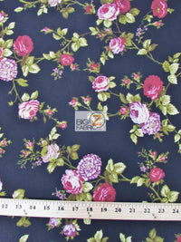 Tela de poliéster y algodón con estampado de narcisos