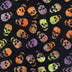Halloween Batik Neon Skulls on Black Tonga