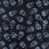 Halloween Batik Gray Skulls on Black Tonga