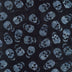 Halloween Batik Gray Skulls on Black Tonga