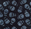 Halloween Batik Gray Skulls on Black Tonga