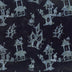 Halloween Batik Gray Haunted Houses on Black Tonga