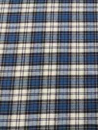 Tejido de franela para uniformes con estampado de tartán / Azul/Blanco/Negro