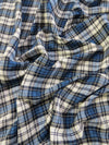 Tartan Plaid Uniform Apparel Flannel Fabric / Blue/White/Black