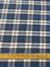 Tartan Plaid Uniform Apparel Flannel Fabric / Blue/White/Black